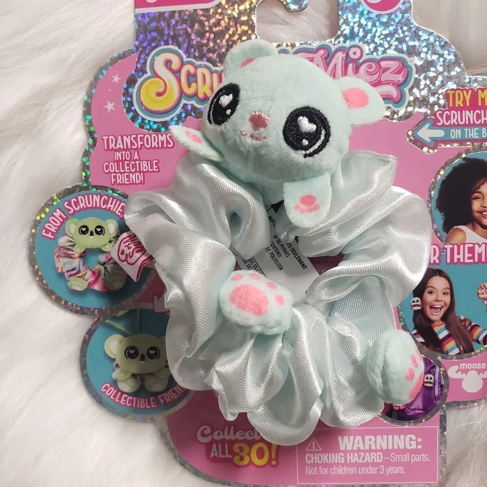 ScrunchMiez Ice Blue Cuzzy Bear Scrunchy Series 1